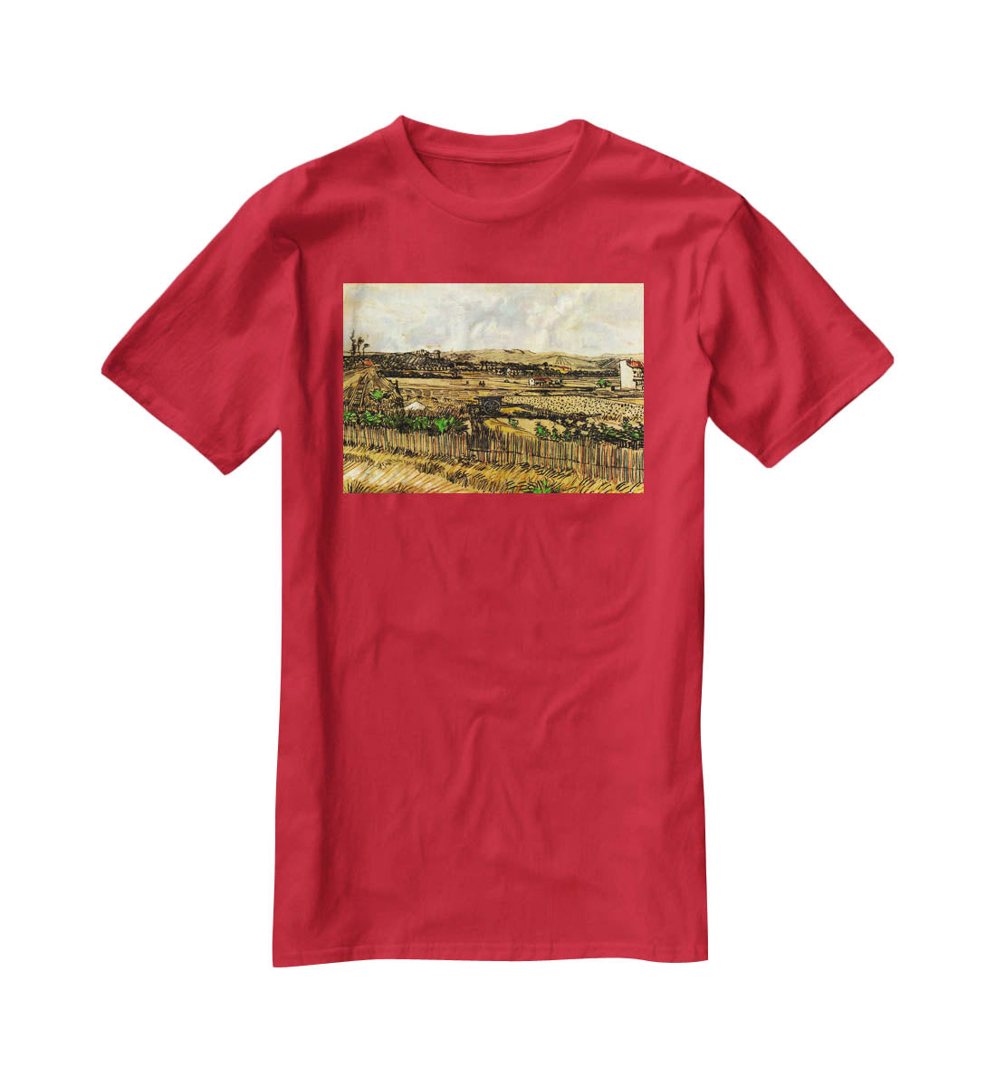 Harvest in Provence at the Left Montmajour by Van Gogh T-Shirt - Canvas Art Rocks - 4