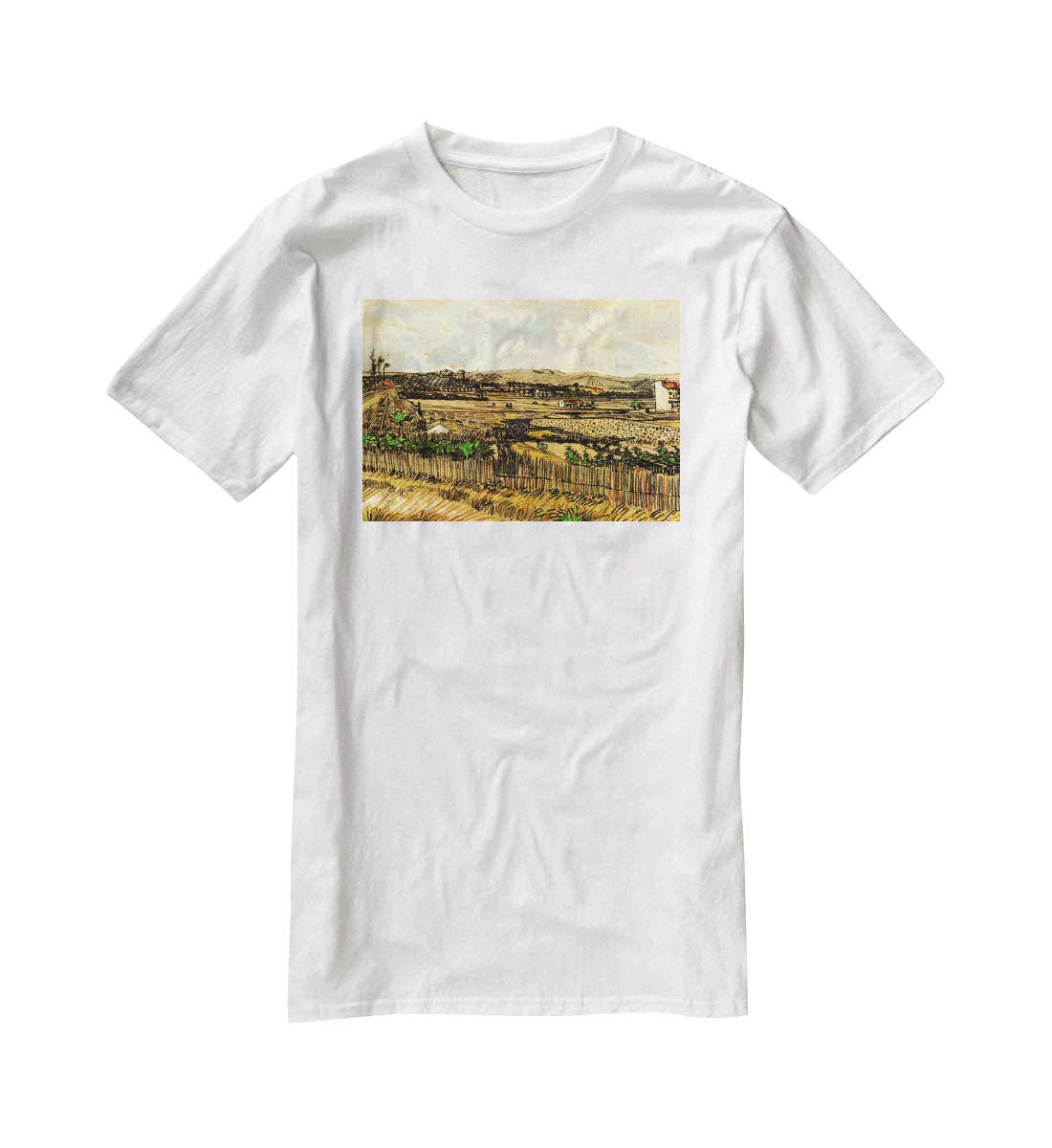 Harvest in Provence at the Left Montmajour by Van Gogh T-Shirt - Canvas Art Rocks - 5