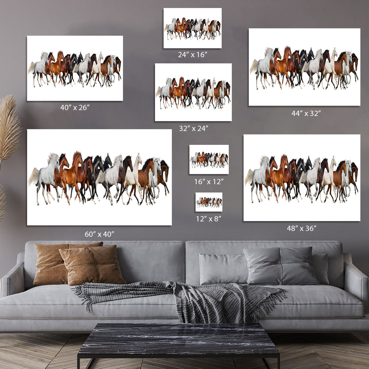 Horse herd Canvas Print or Poster - Canvas Art Rocks - 7