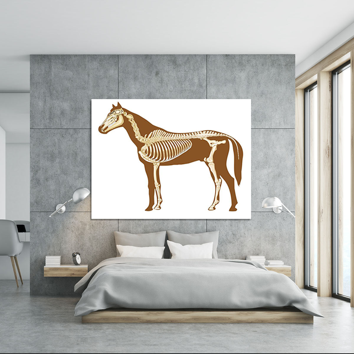 Horse skeleton section with bones x-ray Canvas Print or Poster - Canvas Art Rocks - 5
