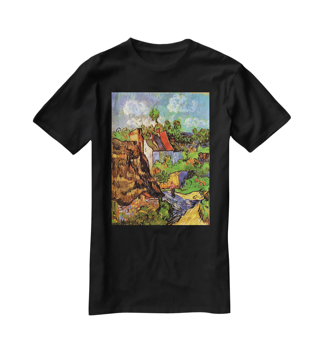 Houses in Auvers by Van Gogh T-Shirt - Canvas Art Rocks - 1