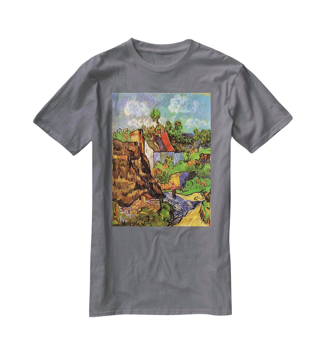 Houses in Auvers by Van Gogh T-Shirt - Canvas Art Rocks - 3
