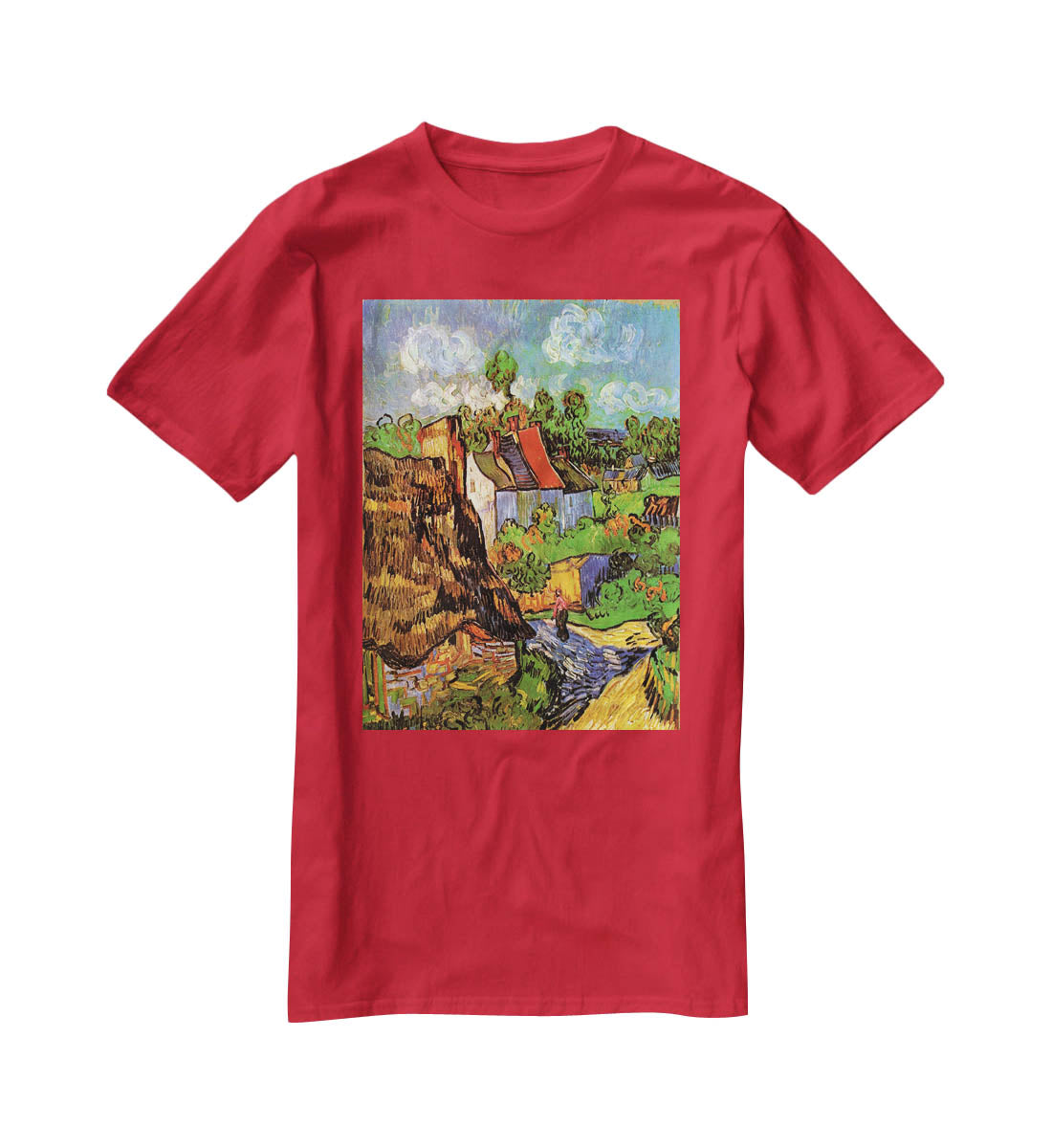 Houses in Auvers by Van Gogh T-Shirt - Canvas Art Rocks - 4