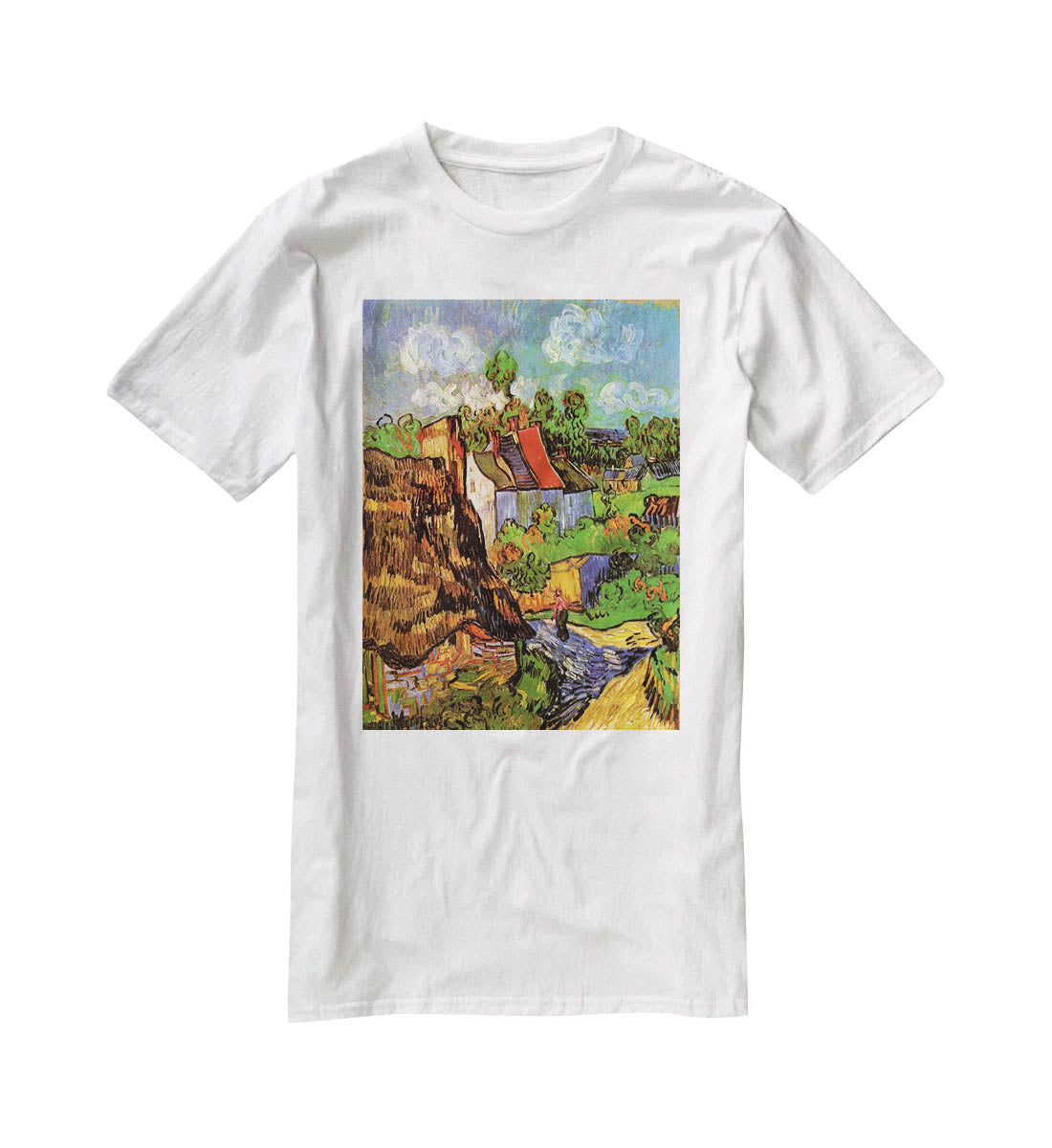 Houses in Auvers by Van Gogh T-Shirt - Canvas Art Rocks - 5