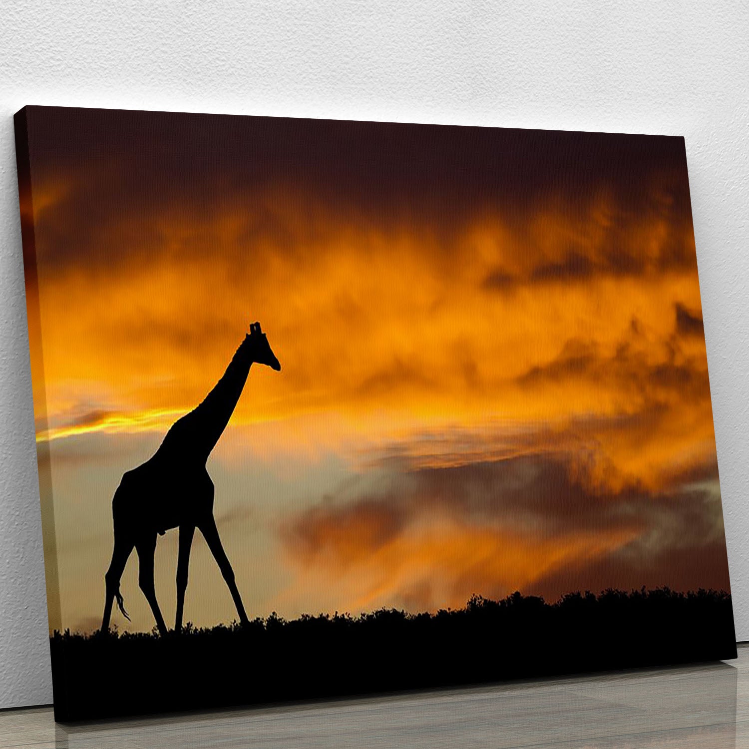 Idyllic african wildlife silhouette Canvas Print or Poster - Canvas Art Rocks - 1
