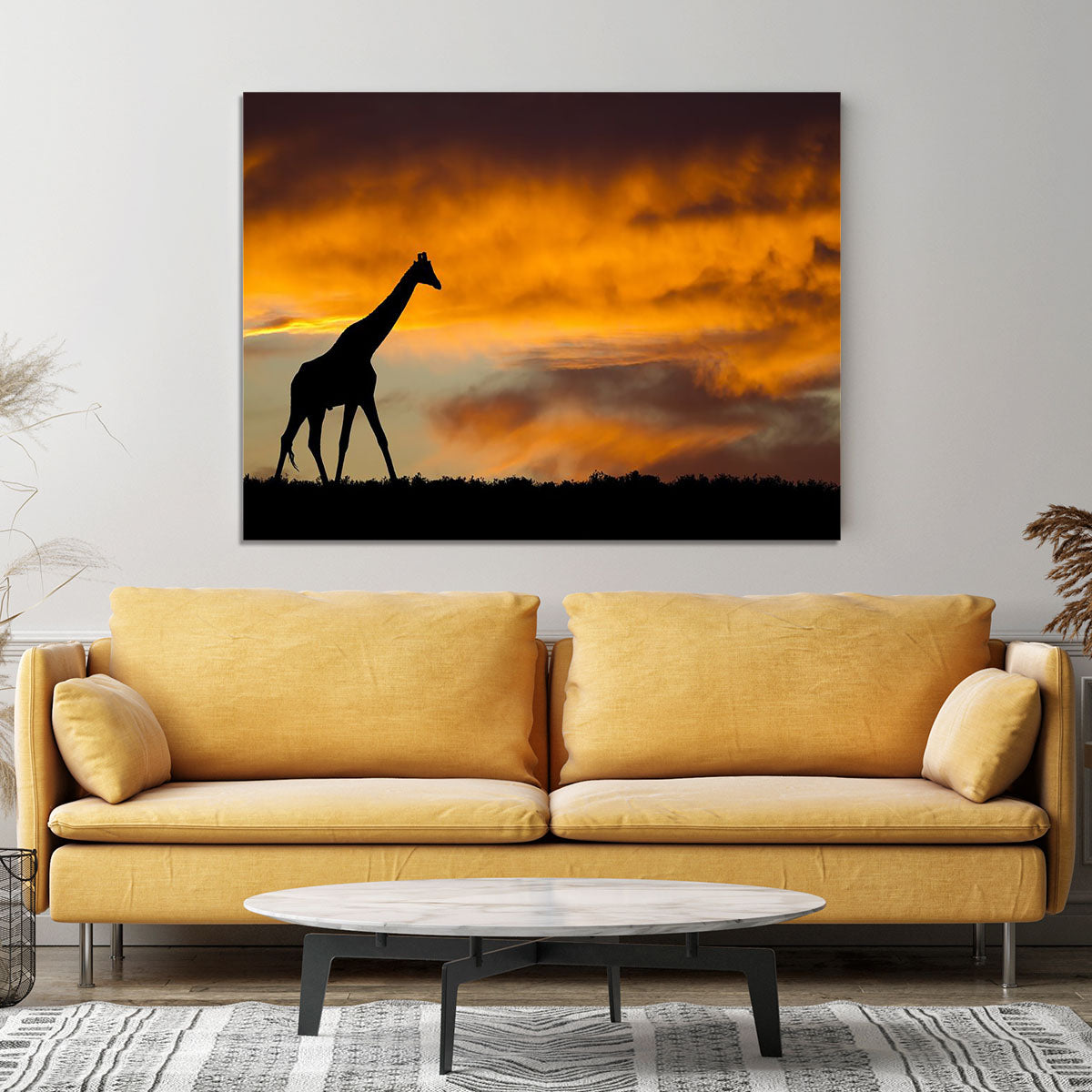 Idyllic african wildlife silhouette Canvas Print or Poster - Canvas Art Rocks - 4