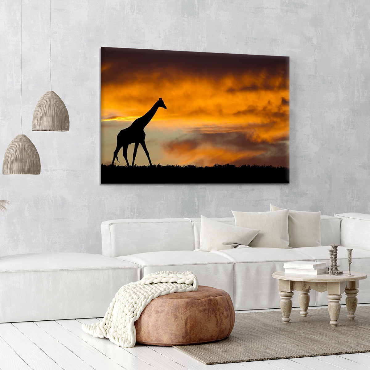 Idyllic african wildlife silhouette Canvas Print or Poster - Canvas Art Rocks - 6