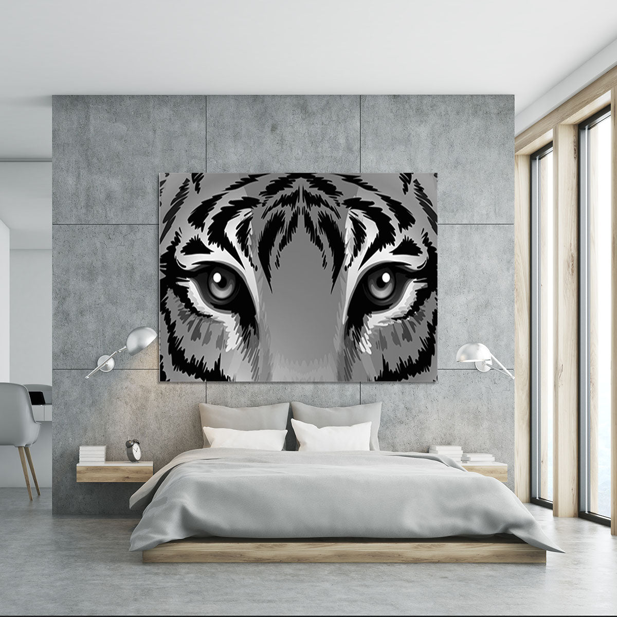 Illustration of a tiger with sharp eyes Canvas Print or Poster - Canvas Art Rocks - 5