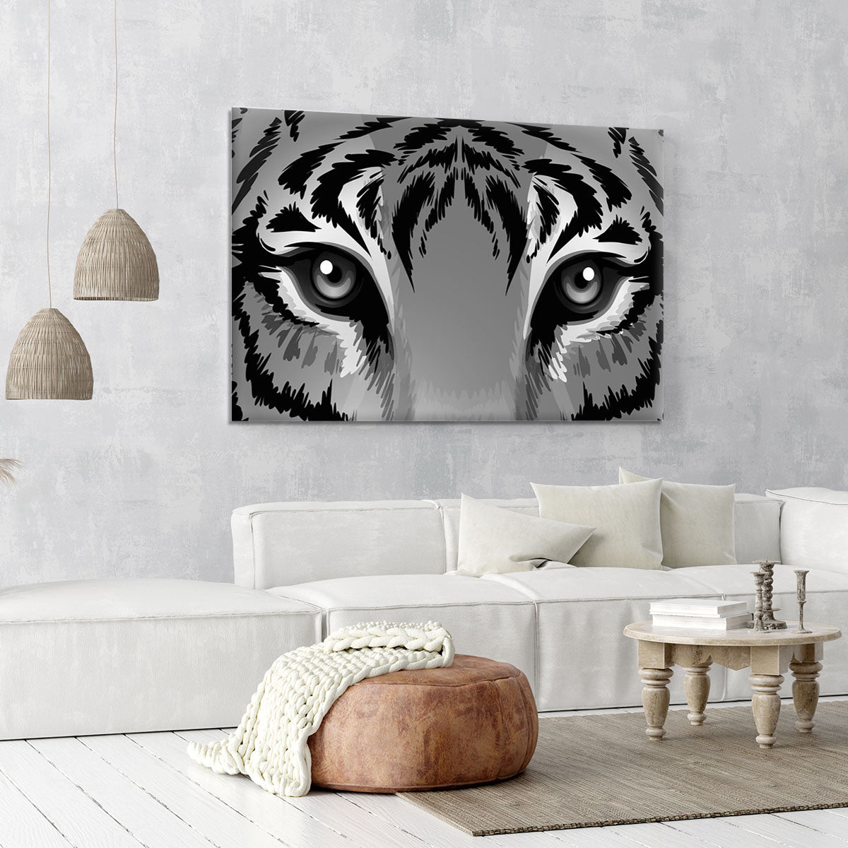 Illustration of a tiger with sharp eyes Canvas Print or Poster - Canvas Art Rocks - 6