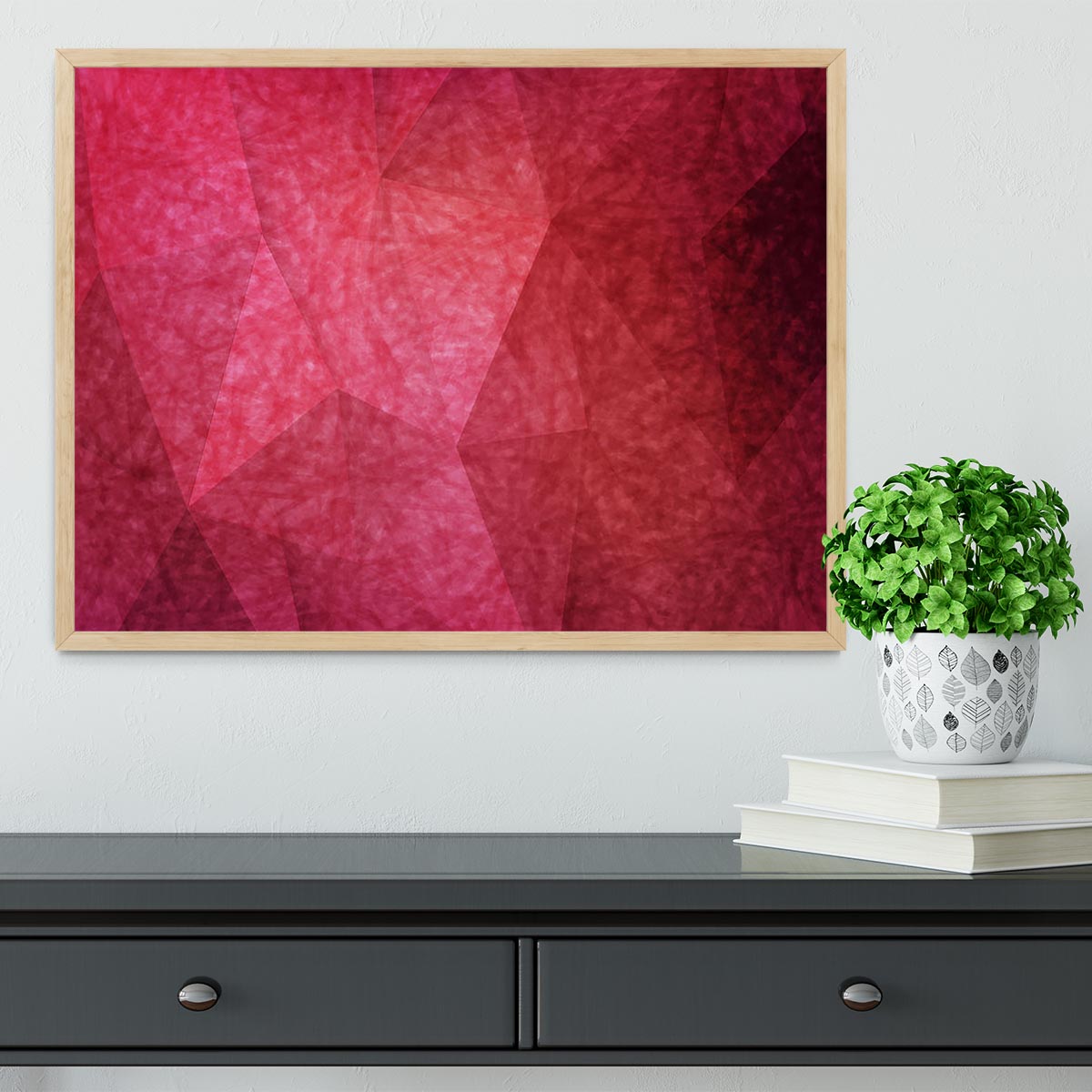 Japanese paper red background Framed Print - Canvas Art Rocks - 4