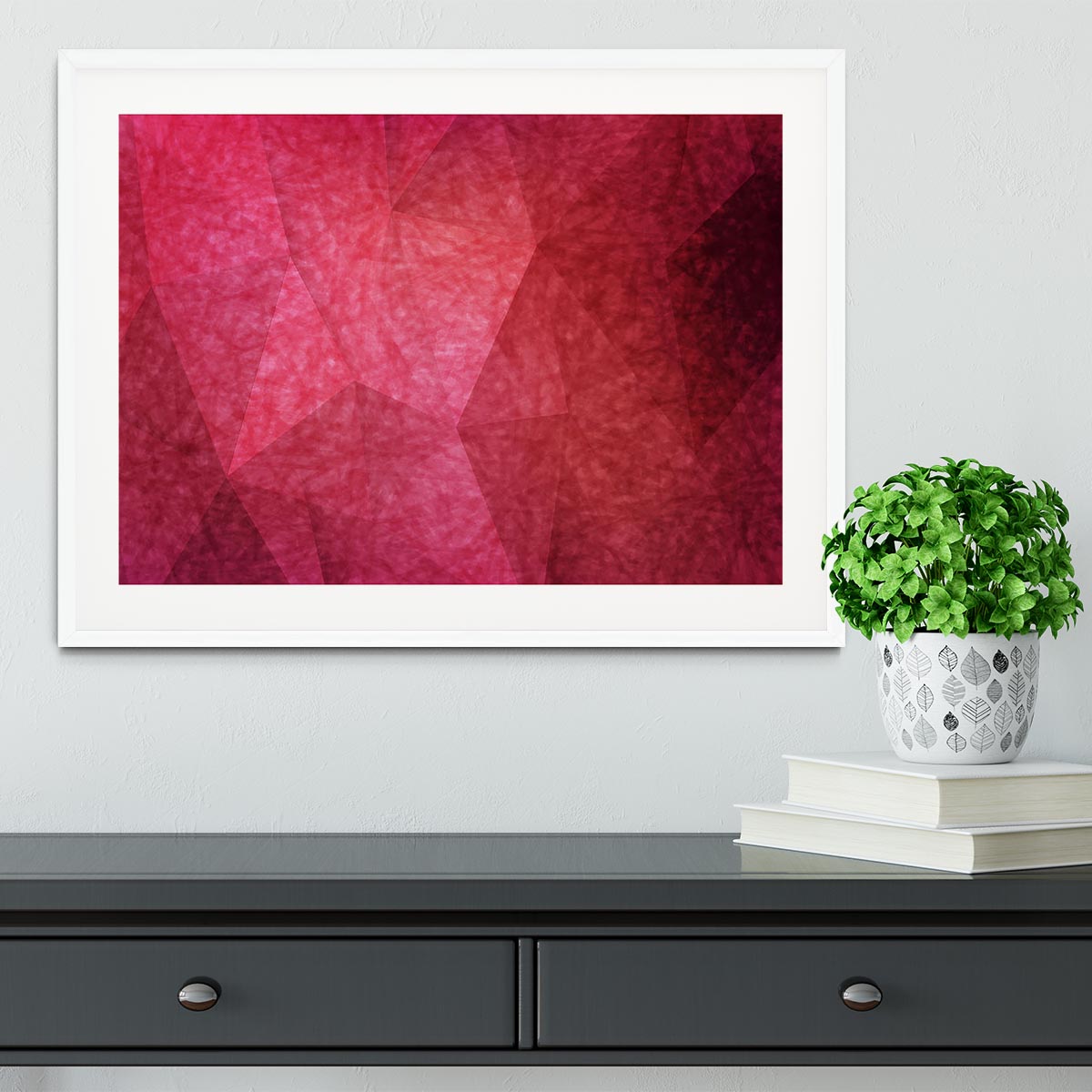 Japanese paper red background Framed Print - Canvas Art Rocks - 5