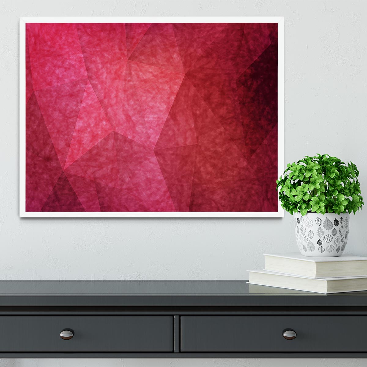 Japanese paper red background Framed Print - Canvas Art Rocks -6