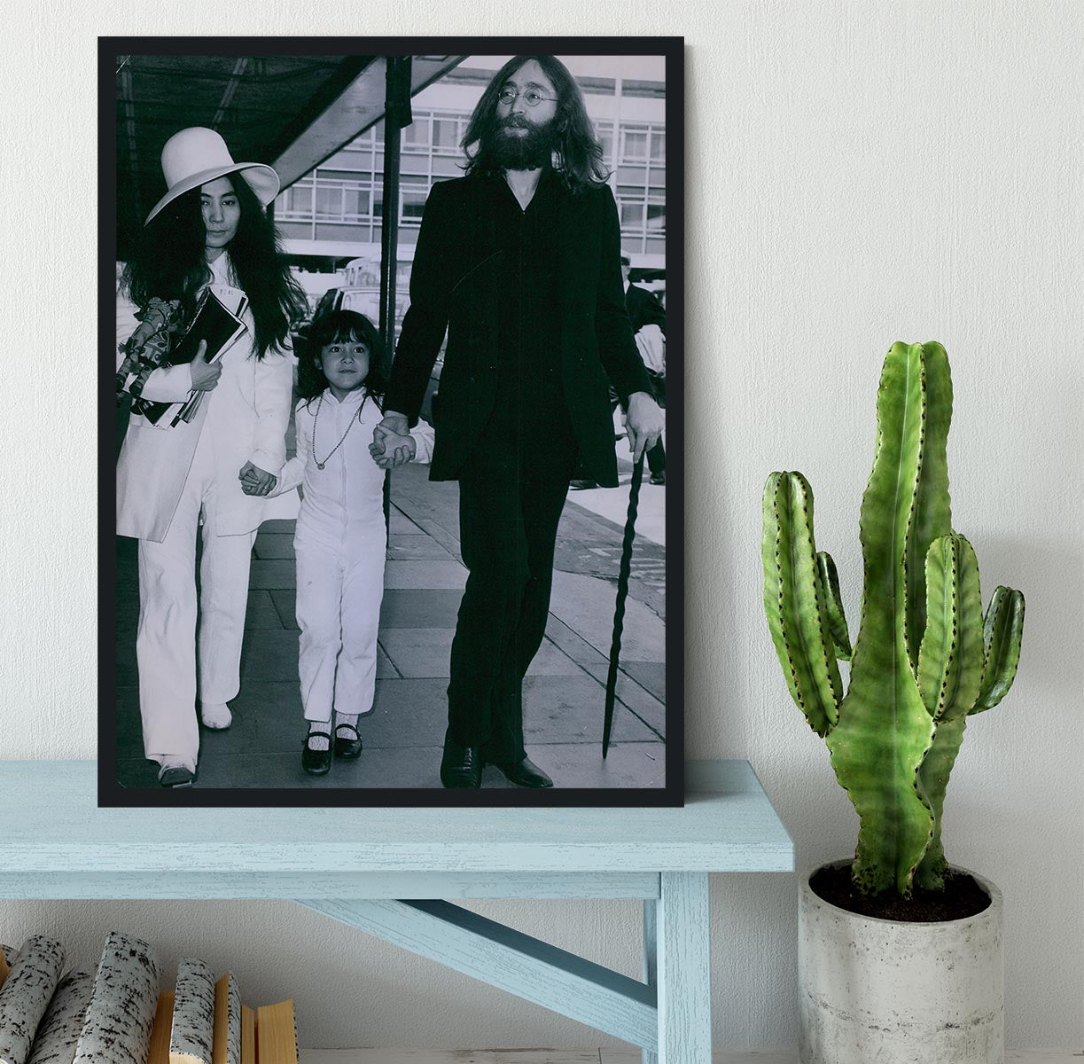 John Lennon Yoko Ono and her daughter Kyoko Framed Print - Canvas Art Rocks - 2