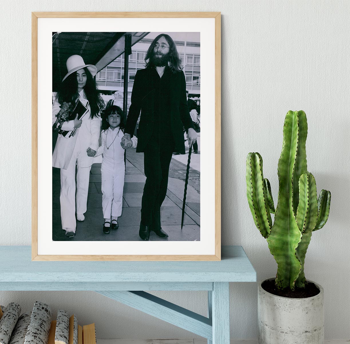 John Lennon Yoko Ono and her daughter Kyoko Framed Print - Canvas Art Rocks - 3