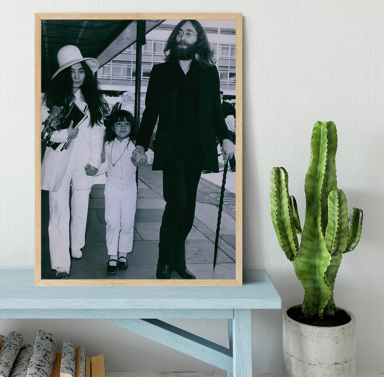 John Lennon Yoko Ono and her daughter Kyoko Framed Print - Canvas Art Rocks - 4
