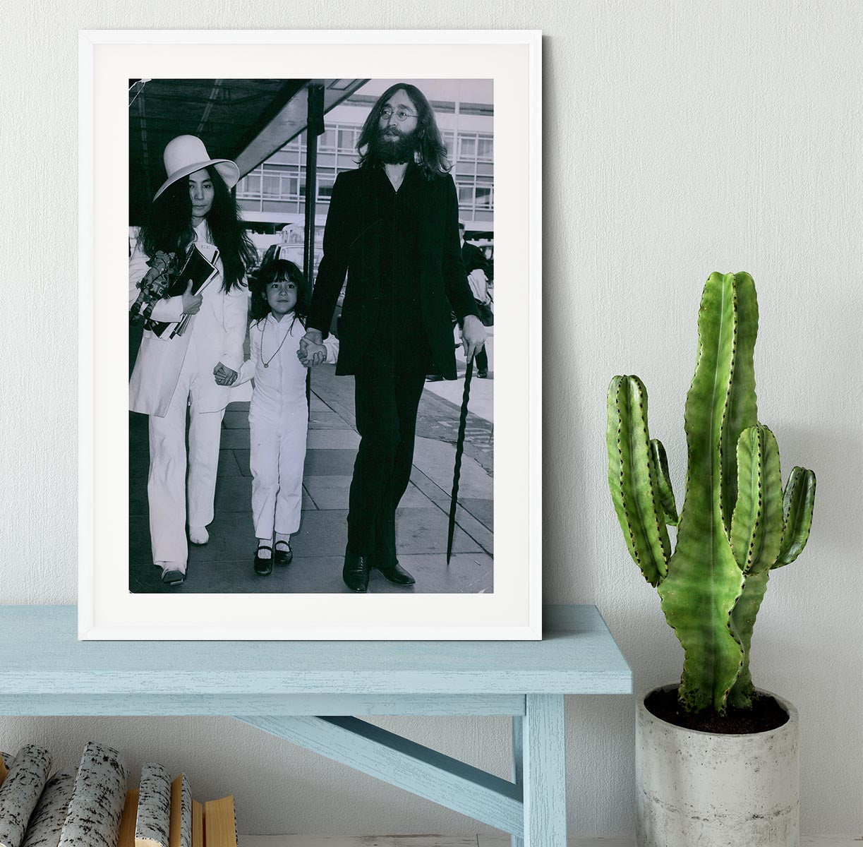 John Lennon Yoko Ono and her daughter Kyoko Framed Print - Canvas Art Rocks - 5