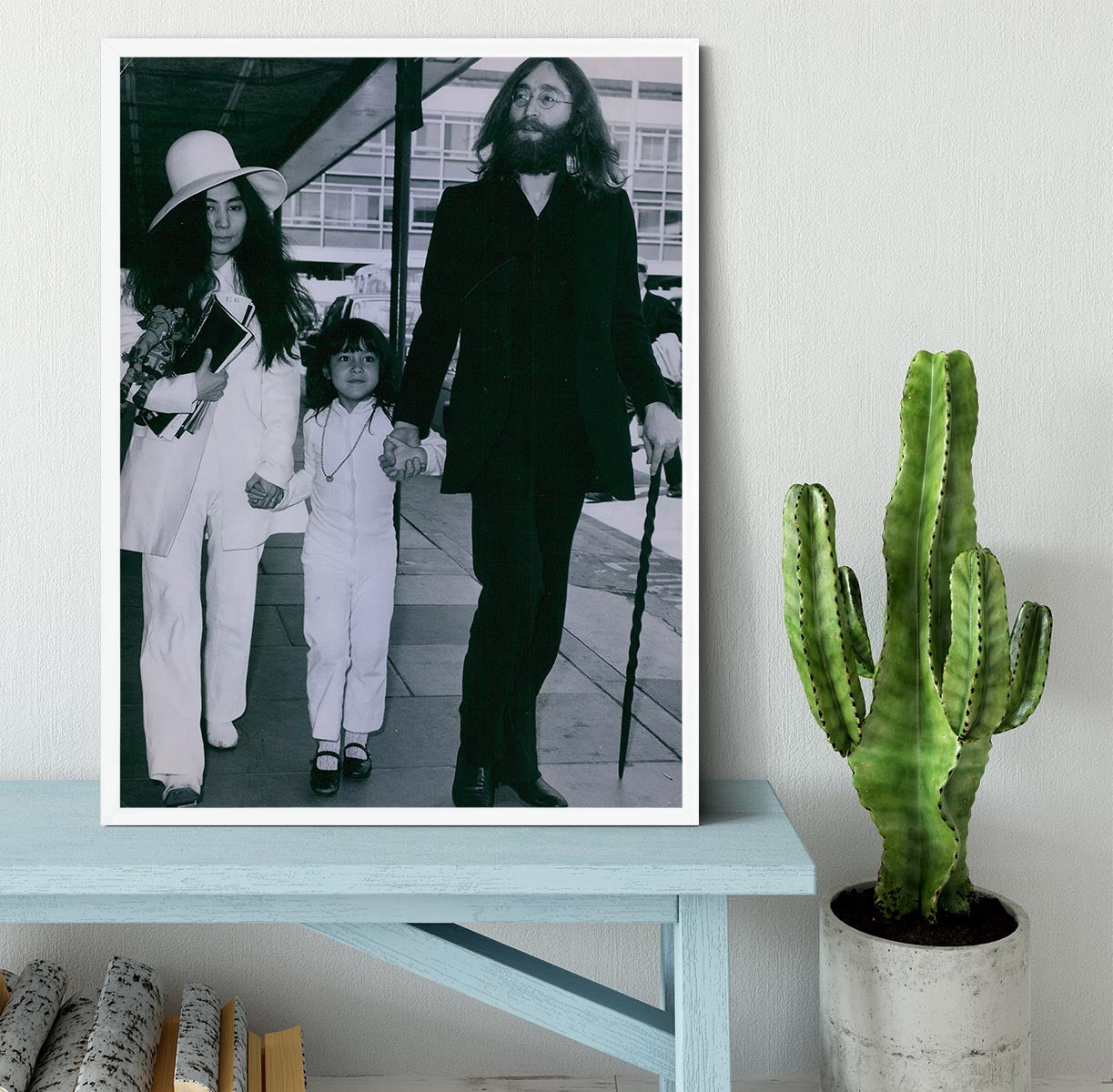 John Lennon Yoko Ono and her daughter Kyoko Framed Print - Canvas Art Rocks -6