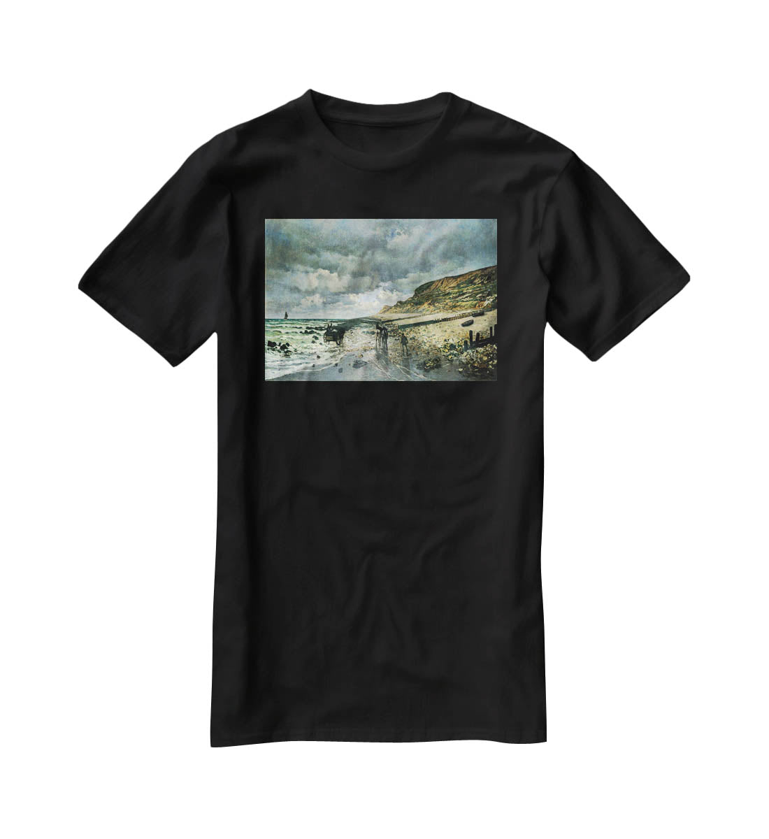 La Pointe del Heve at low tide by Monet T-Shirt - Canvas Art Rocks - 1