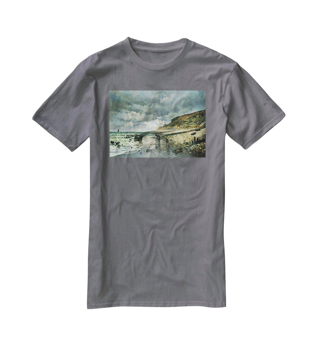 La Pointe del Heve at low tide by Monet T-Shirt - Canvas Art Rocks - 3