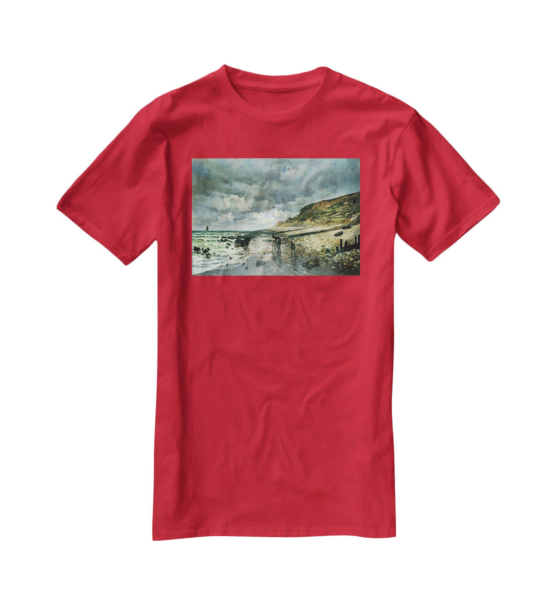 La Pointe del Heve at low tide by Monet T-Shirt - Canvas Art Rocks - 4