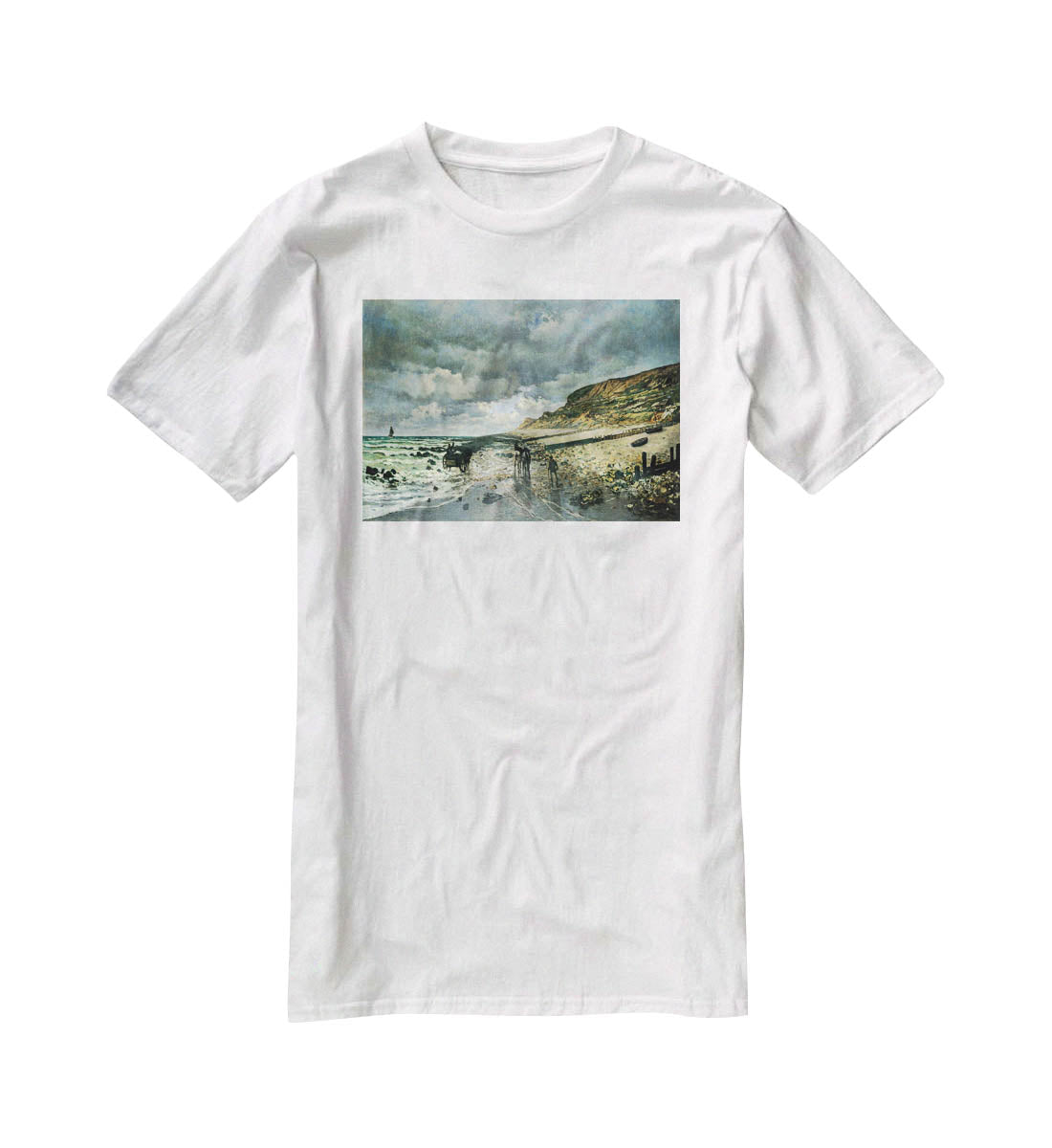La Pointe del Heve at low tide by Monet T-Shirt - Canvas Art Rocks - 5