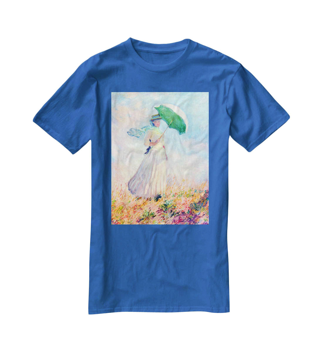 Lady with sunshade study by Monet T-Shirt - Canvas Art Rocks - 2