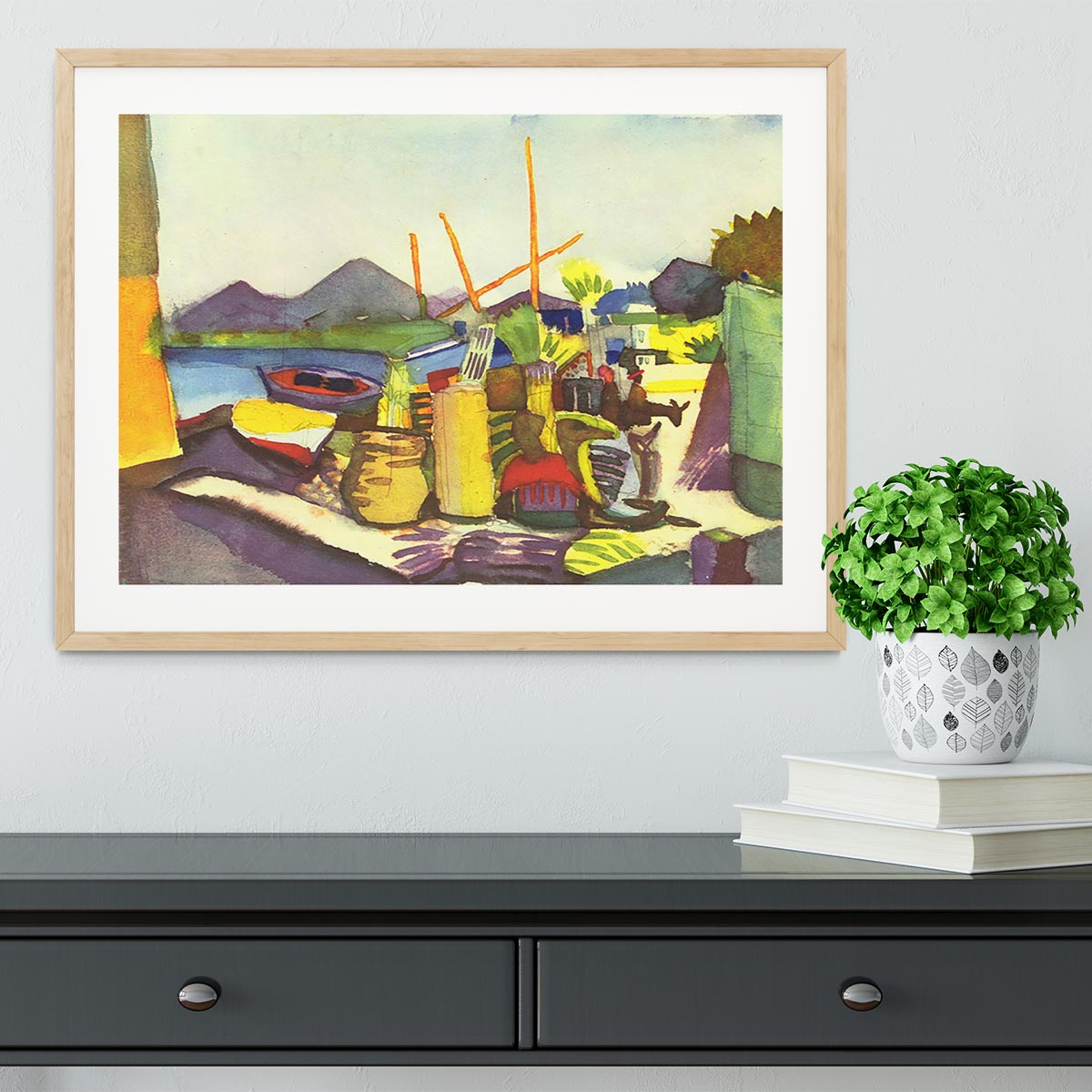 Landscape at Hammamet by Macke Framed Print - Canvas Art Rocks - 3