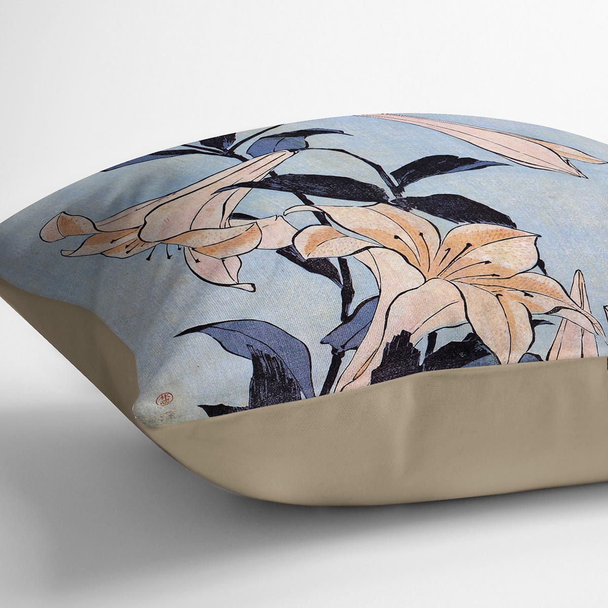 Lilies by Hokusai Cushion