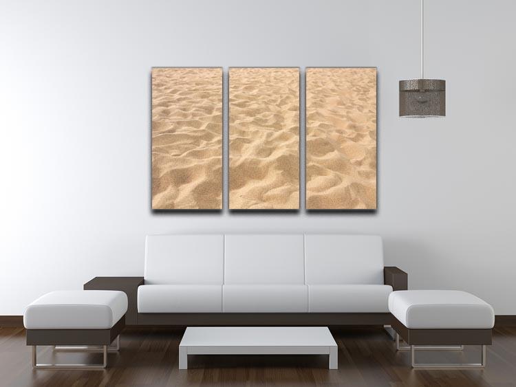 Lines in the sand of a beach 3 Split Panel Canvas Print - Canvas Art Rocks - 3