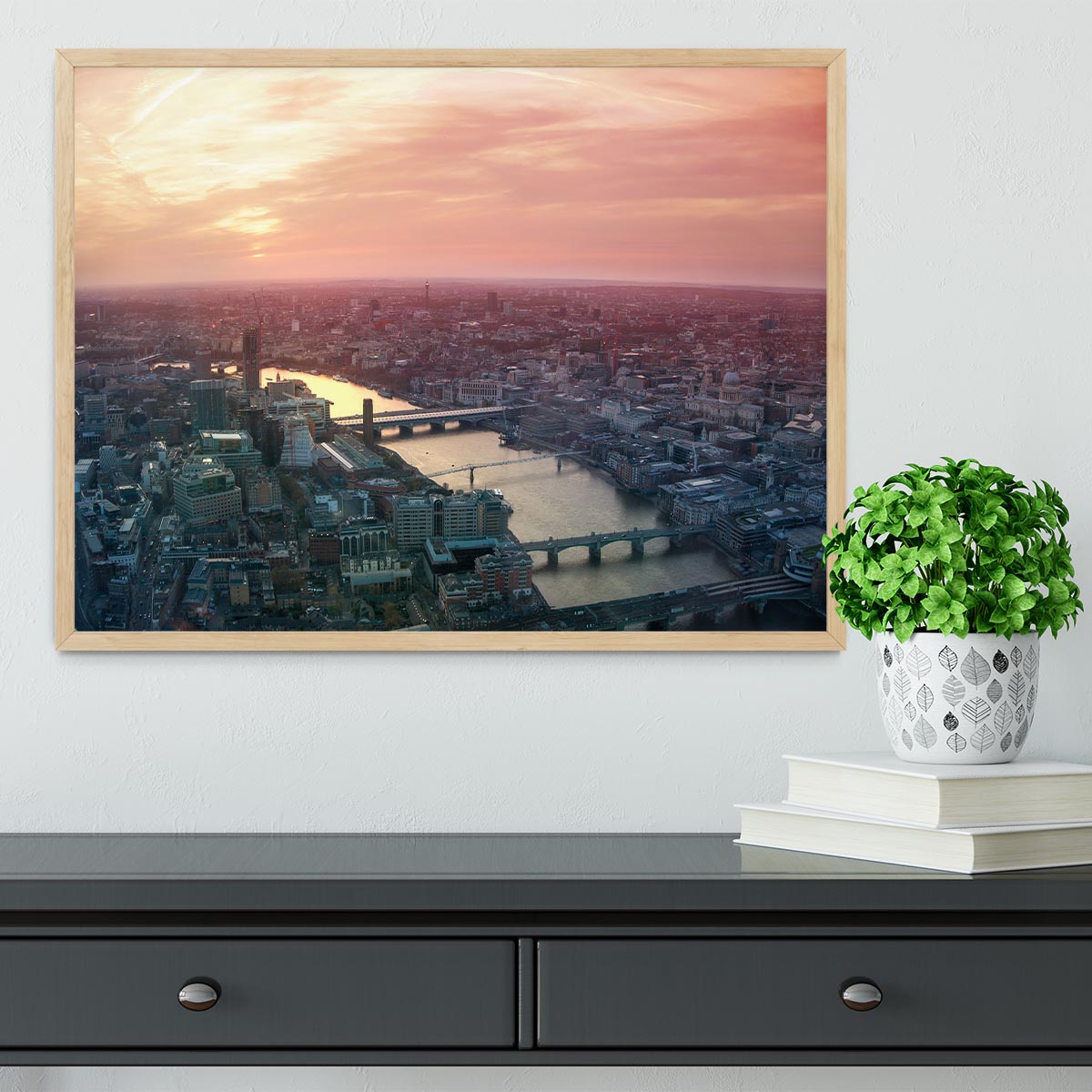 London business and financial aria view Framed Print - Canvas Art Rocks - 4