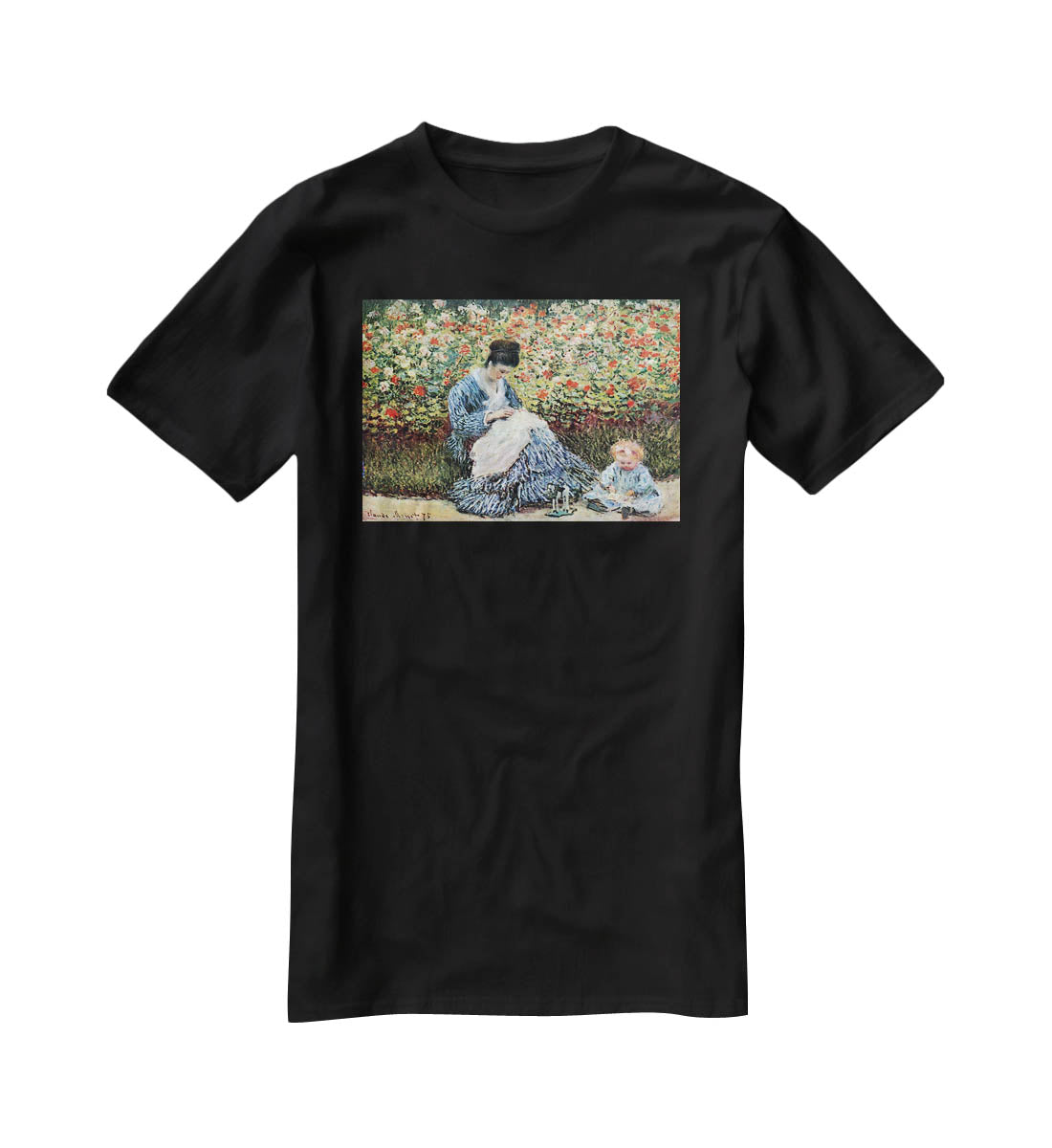 Madame Monet and child by Monet T-Shirt - Canvas Art Rocks - 1