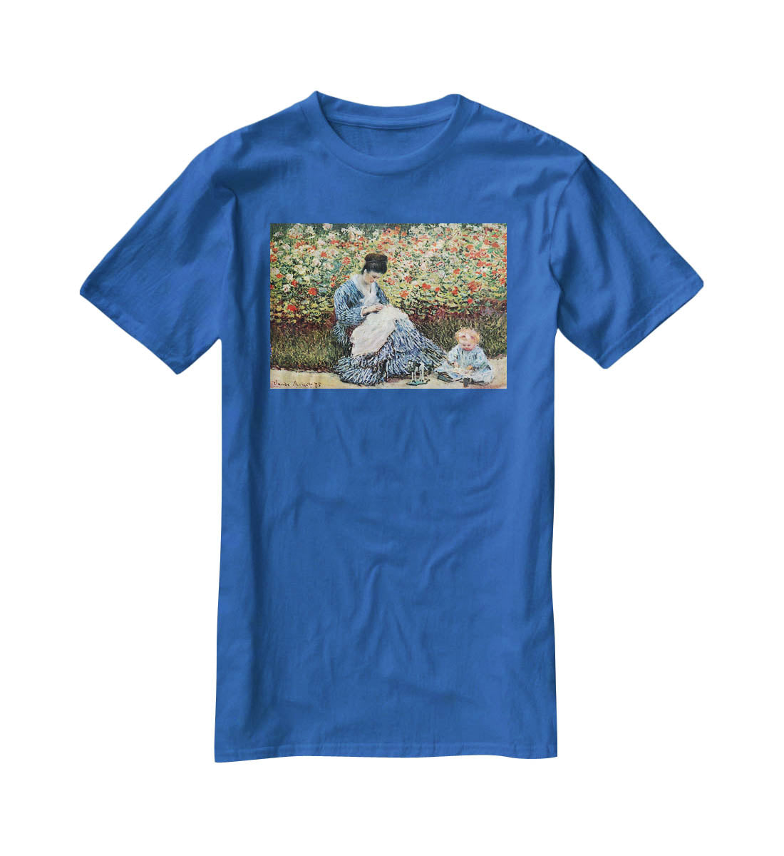 Madame Monet and child by Monet T-Shirt - Canvas Art Rocks - 2