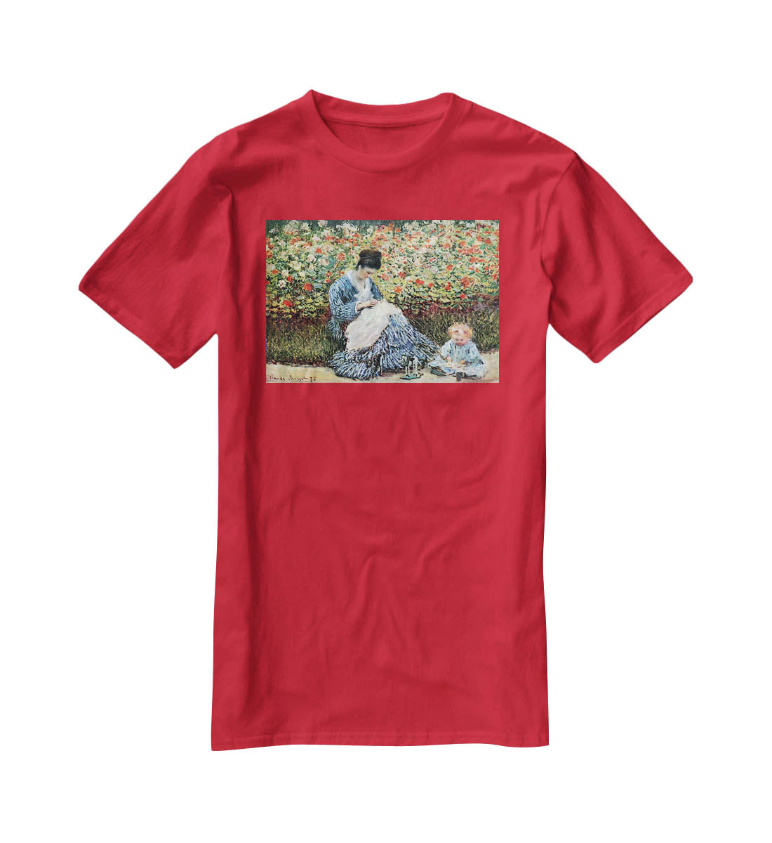 Madame Monet and child by Monet T-Shirt - Canvas Art Rocks - 4