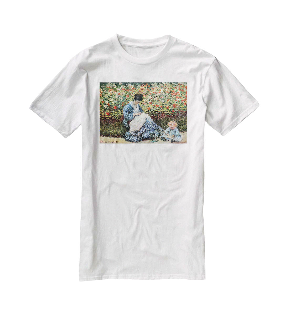 Madame Monet and child by Monet T-Shirt - Canvas Art Rocks - 5