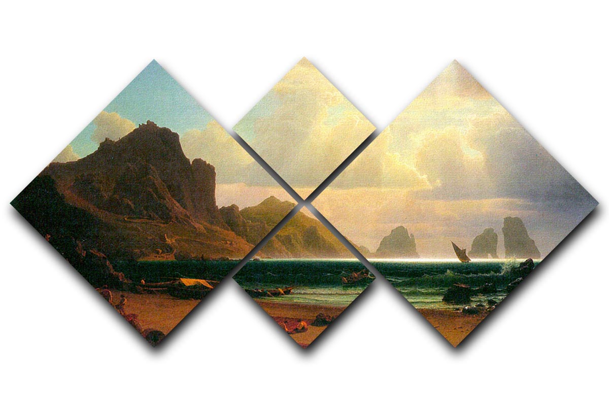 Marina Piccola Capri by Bierstadt 4 Square Multi Panel Canvas - Canvas Art Rocks - 1