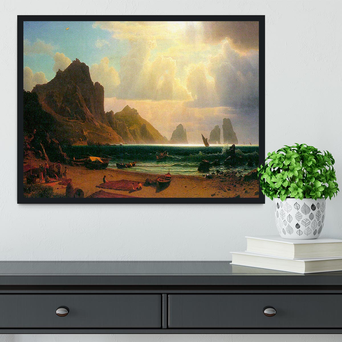 Marina Piccola Capri by Bierstadt Framed Print - Canvas Art Rocks - 2