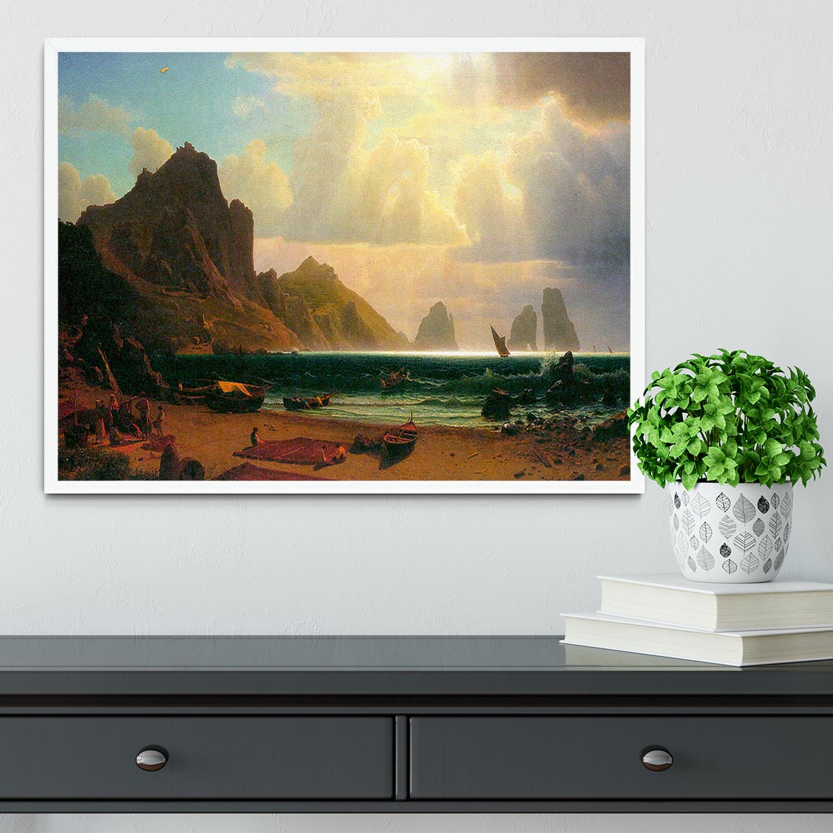 Marina Piccola Capri by Bierstadt Framed Print - Canvas Art Rocks -6