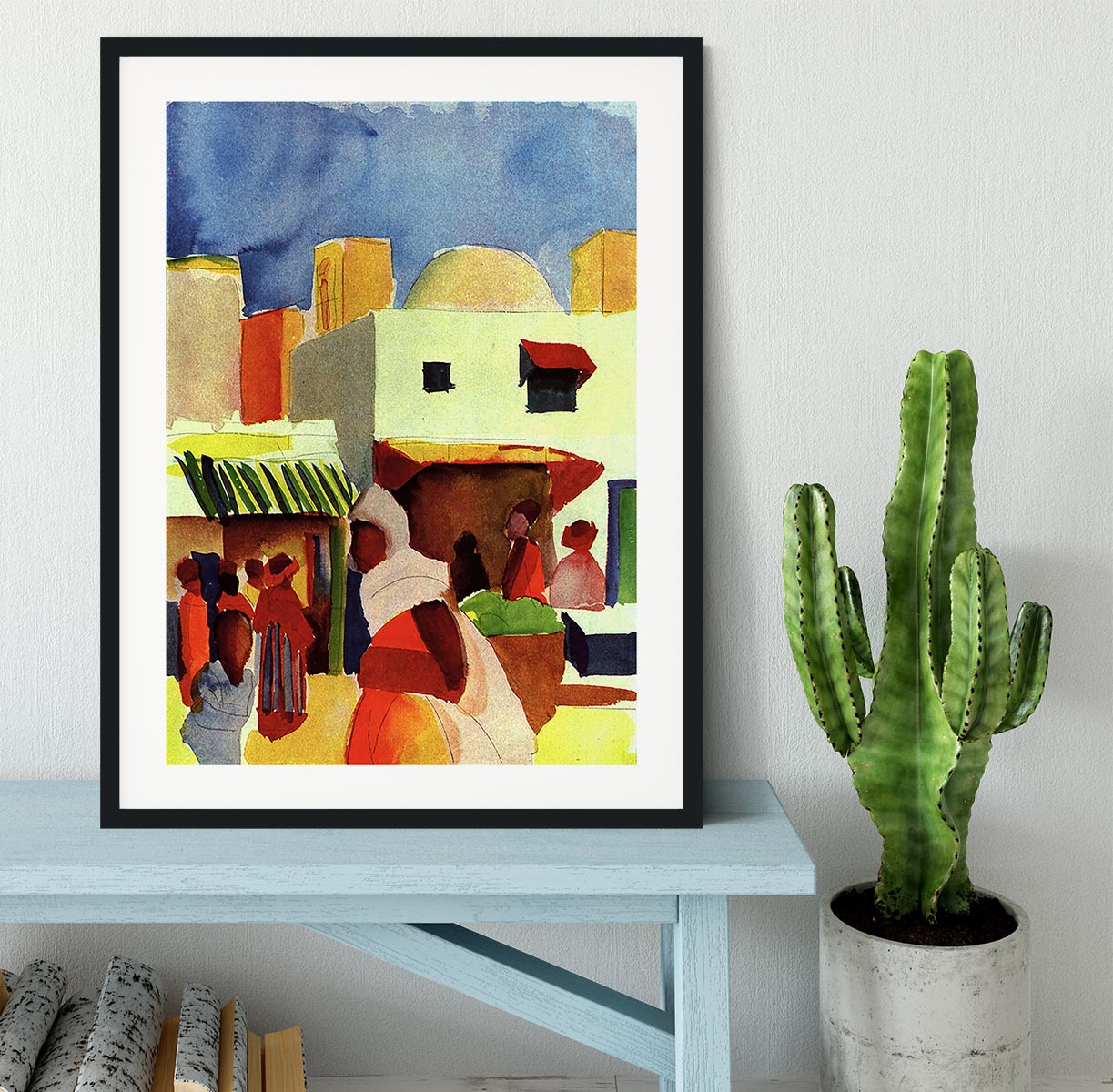 Market in Algier by Macke Framed Print - Canvas Art Rocks - 1