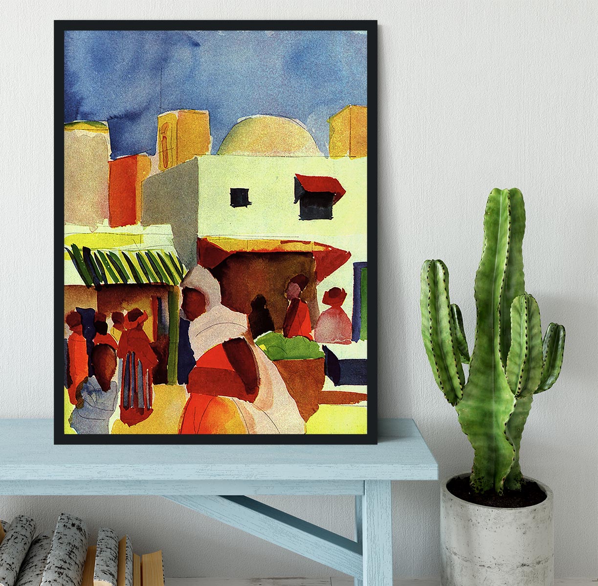 Market in Algier by Macke Framed Print - Canvas Art Rocks - 2