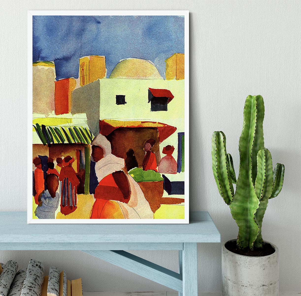 Market in Algier by Macke Framed Print - Canvas Art Rocks -6