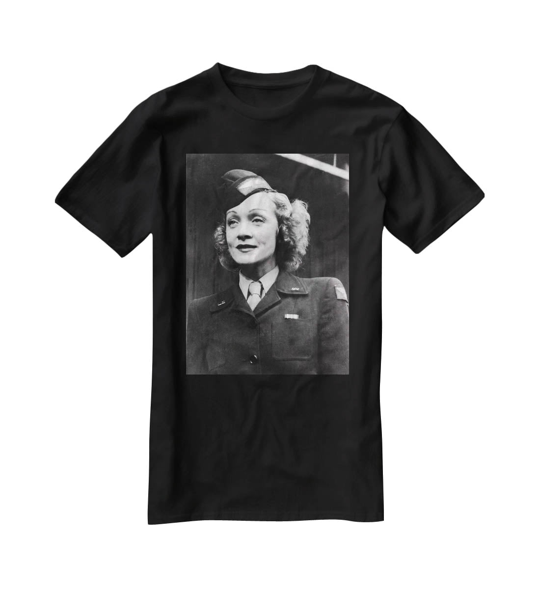 Marlene Dietrich in uniform T-Shirt - Canvas Art Rocks - 1