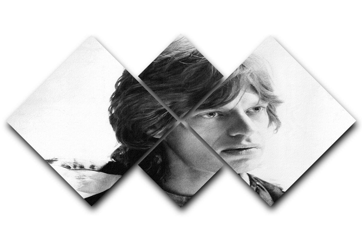 Mick Jagger in profile 4 Square Multi Panel Canvas  - Canvas Art Rocks - 1