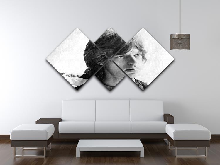 Mick Jagger in profile 4 Square Multi Panel Canvas - Canvas Art Rocks - 3