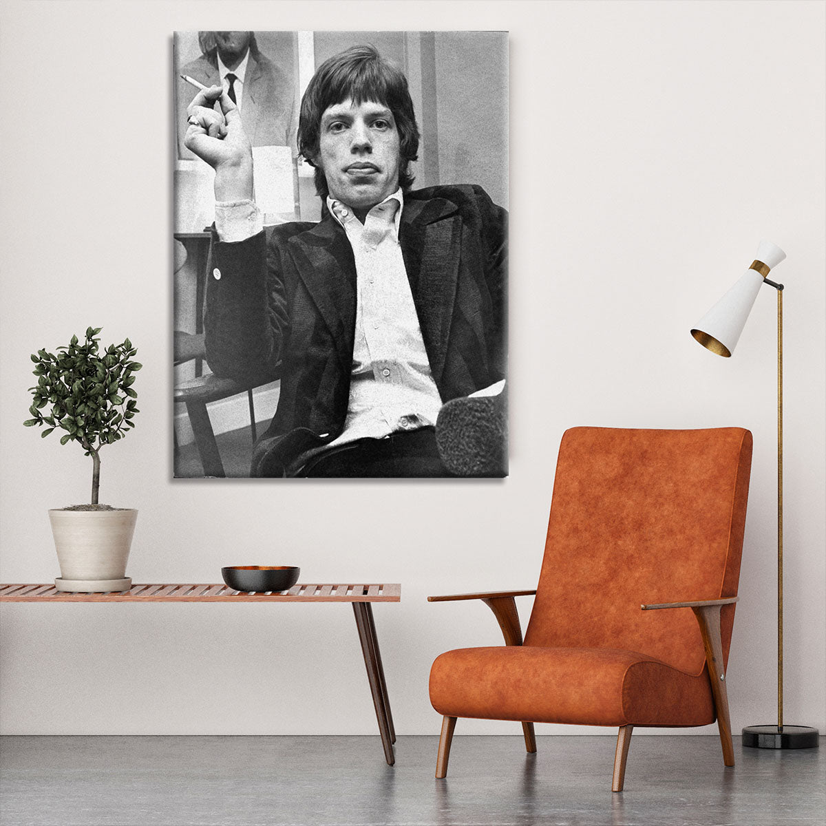 Mick Jagger with a smoke Canvas Print or Poster | Canvas Art Rocks