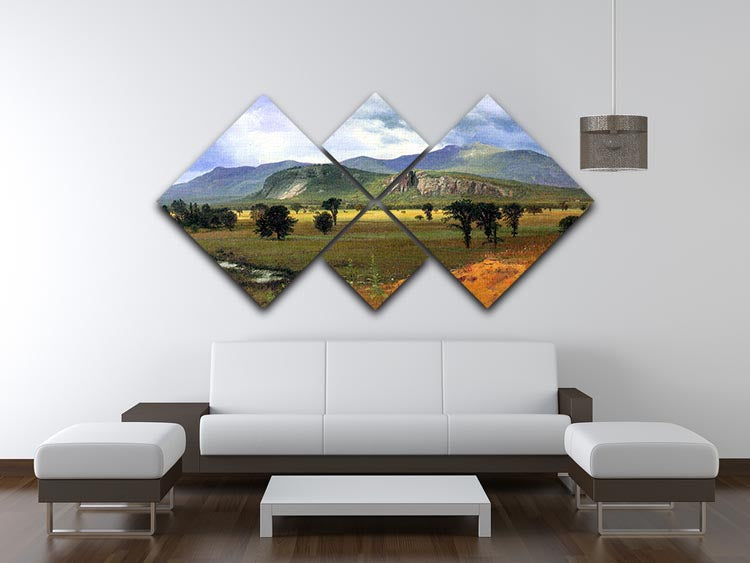 Moat Mountain Intervale New Hampshire by Bierstadt 4 Square Multi Panel Canvas - Canvas Art Rocks - 3