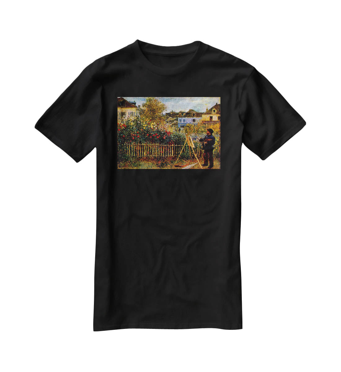 Monet painting in his garden in Argenteuil T-Shirt - Canvas Art Rocks - 1