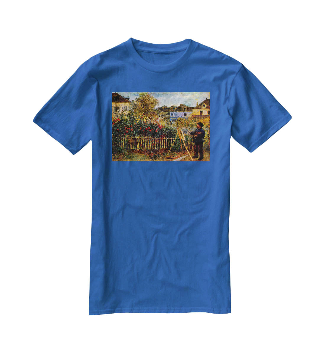 Monet painting in his garden in Argenteuil T-Shirt - Canvas Art Rocks - 2