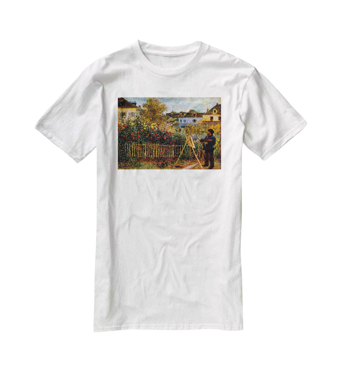 Monet painting in his garden in Argenteuil T-Shirt - Canvas Art Rocks - 5