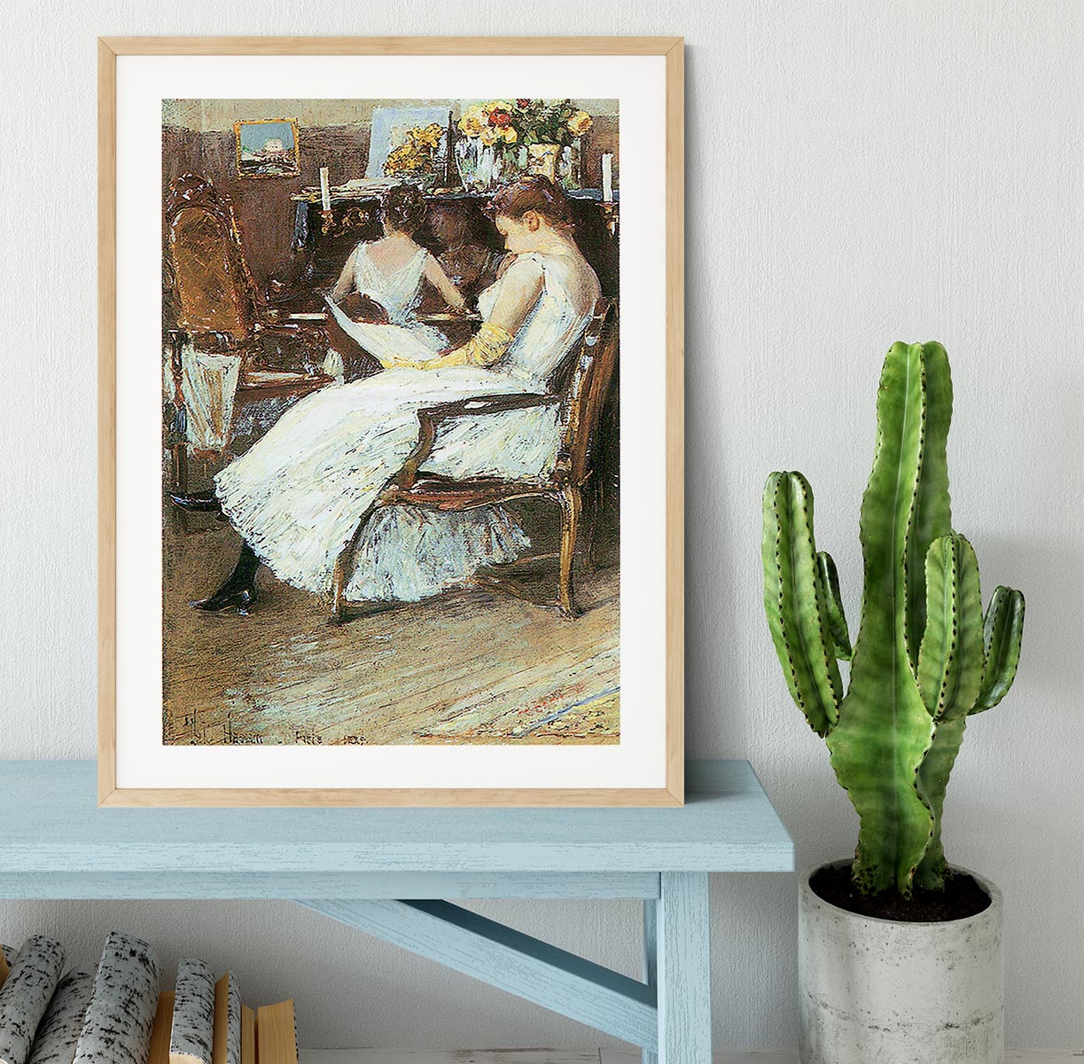 Mrs. Hassam and her sister by Hassam Framed Print - Canvas Art Rocks - 3