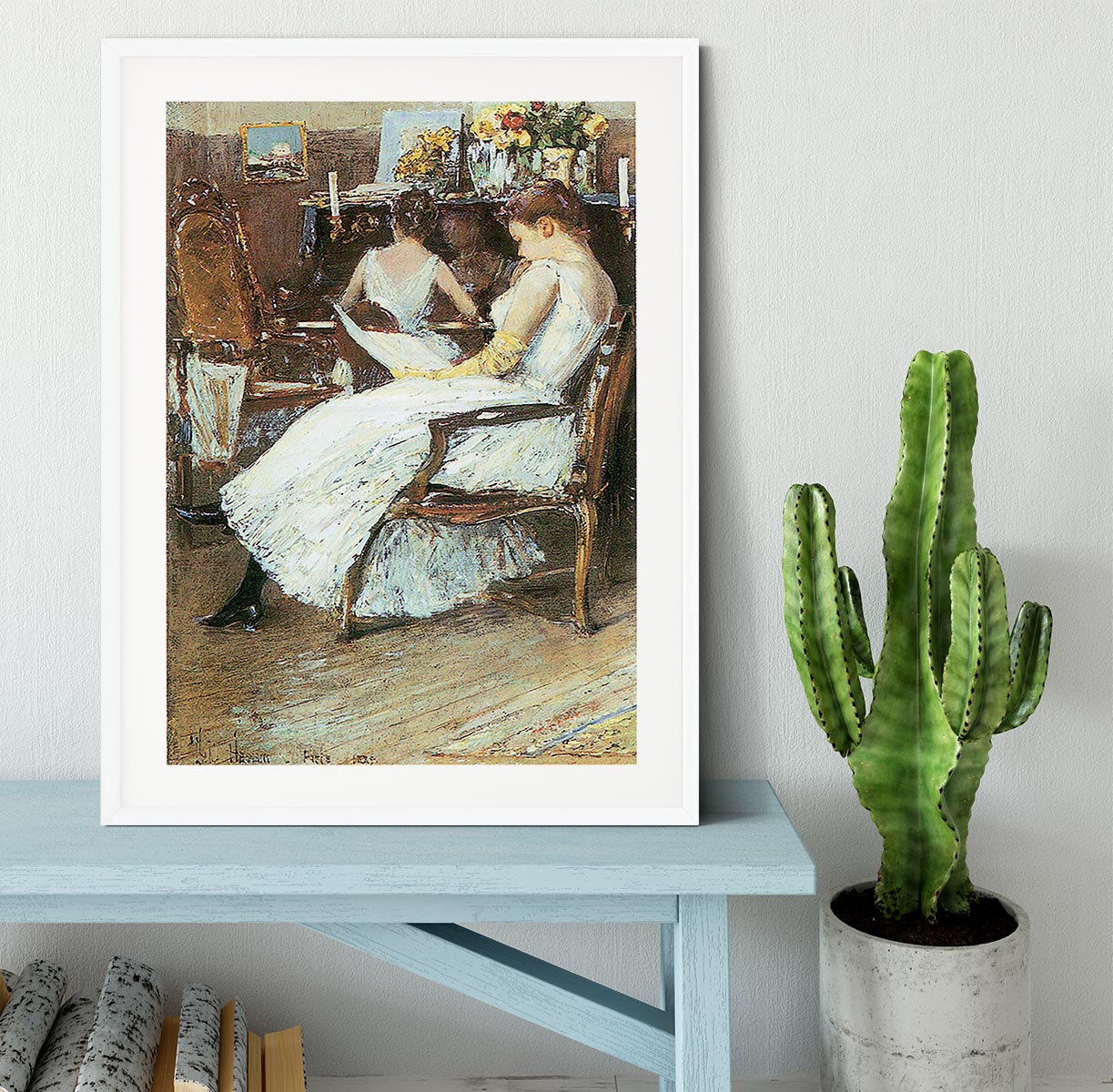 Mrs. Hassam and her sister by Hassam Framed Print - Canvas Art Rocks - 5